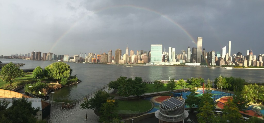 A rainbow over rainbow park this morning.  I ordered it up just for the children of LIC - thanks to Summer N.