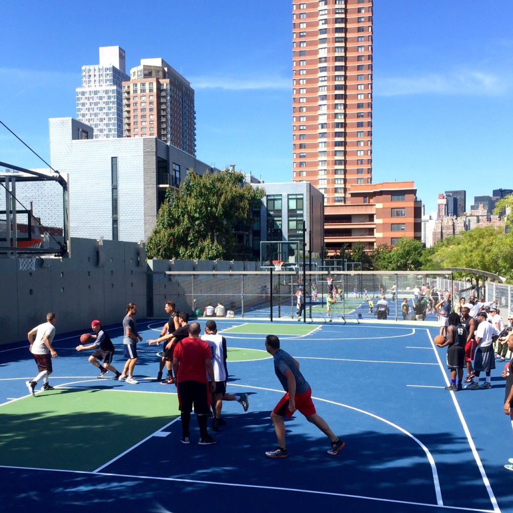 The big kick-off at the 48th Ave Basketball Courts.  Courtesy Nick Knight